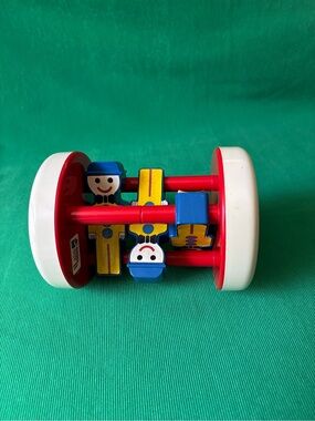vintage 1970s Ambi Toys "Clatter Clowns" rolling rattle Holland toy HTF